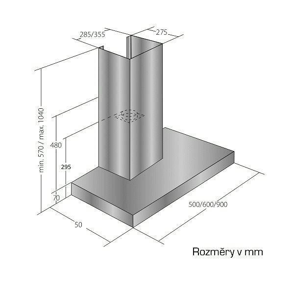 Extractor Hood CATA EMPIRE KD 311090 Technical draft