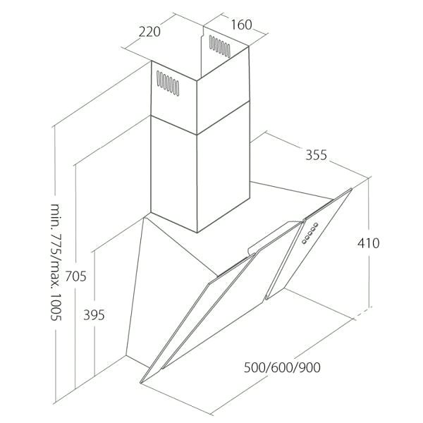 Extractor Hood CATA EMPIRE KD 332060 Technical draft