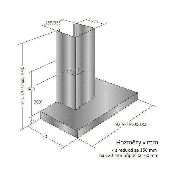 Extractor Hood CATA EMPIRE VIP KD 511050 Technical draft