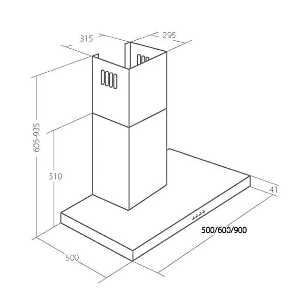 Extractor Hood CATA EMPIRE VIP KD 541090 Technical draft