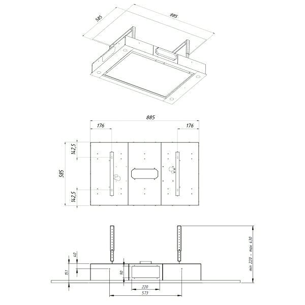 Extractor Hood CATA EMPIRE VIP SD 806090 Technical draft