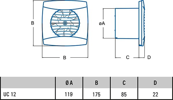 Bathroom fan CATA UC 12 T .