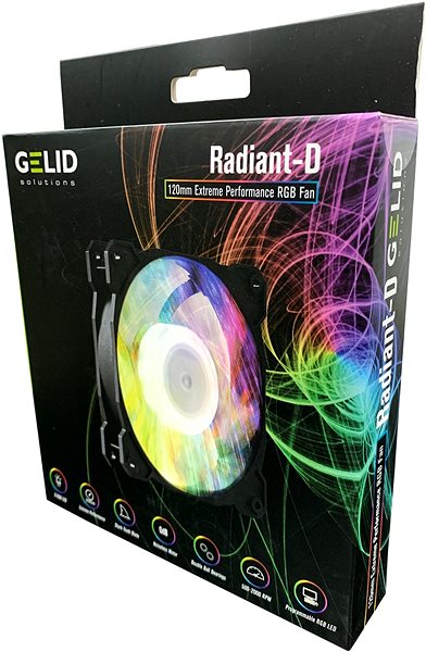PC ventilátor GELID Solutions Radiant-D ARGB Csomagolás/doboz