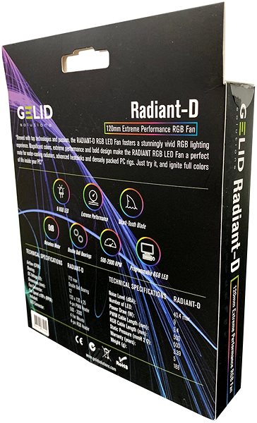 PC ventilátor GELID Solutions Radiant-D ARGB Csomagolás/doboz