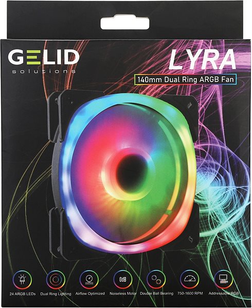 PC Fan GELID Solutions Lyra, 140mm, ARGB Packaging/box