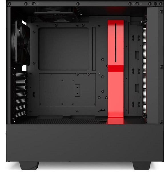 PC Case NZXT H510 Matte Black Red Lateral view