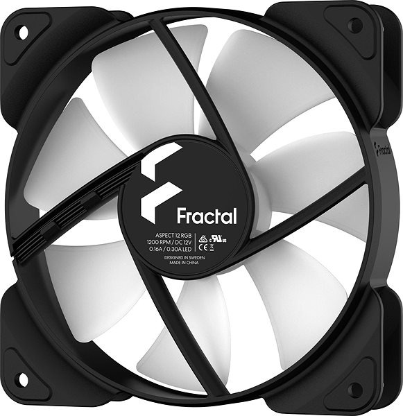 Ventilátor do PC Fractal Design Aspect 12 RGB PWM Black Frame Zadná strana