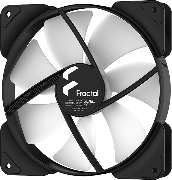 PC Fan Fractal Design Aspect 14 RGB PWM Black Frame (3-pack) Back page