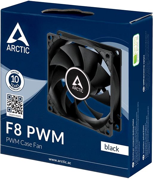 PC Fan ARCTIC F8 PWM Black Packaging/box