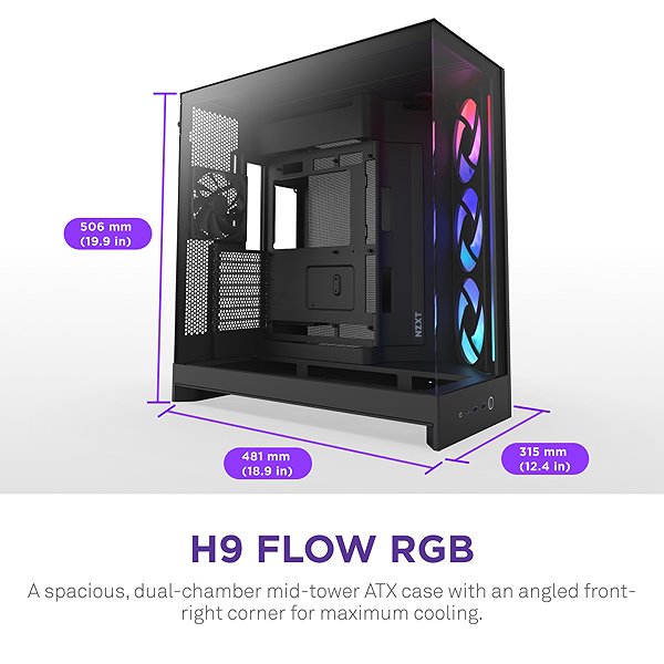 PC Case NZXT H9 Flow RGB (2025) Black ...