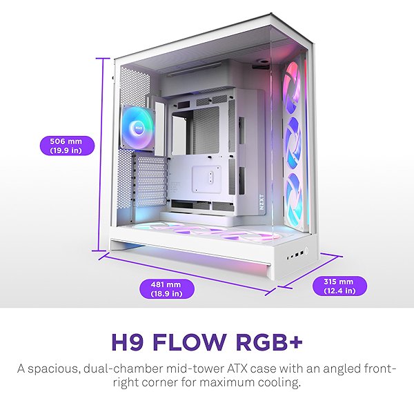 PC Case NZXT H9 Flow RGB+ White ...