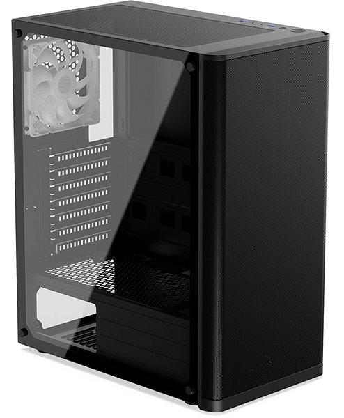 PC-Gehäuse SilentiumPC Ventum VT2 TG ARGB Black Computergehäuse Screen