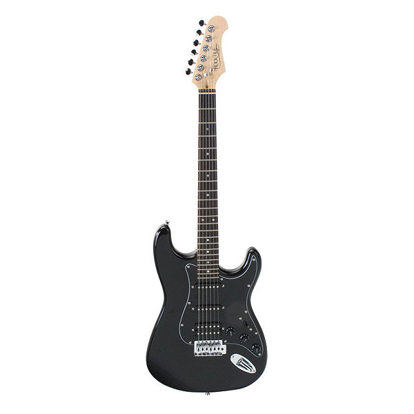 Rocktile Pro ST60-BK Set Strat Black Premium electric guitar.