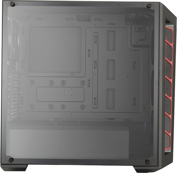 PC-Gehäuse Cooler Master MB511 Mesh Red Trim Seitlicher Anblick