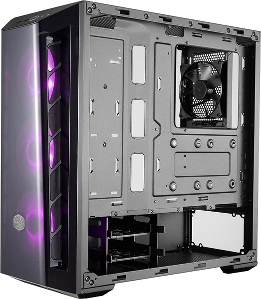 PC-Gehäuse Kühler Master MB520 RGB Black Trim Seitlicher Anblick