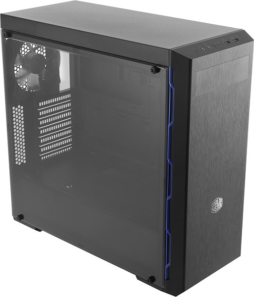 PC Case Cooler Master MasterBox MB600L ODD Blue Trim Lateral view