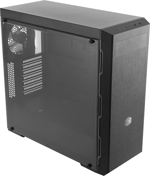 PC skrinka Cooler Master MasterBox MB600L ODD Red Trim Bočný pohľad
