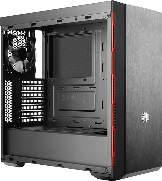 PC Case Cooler Master MasterBox MB600L Red Trim Lateral view