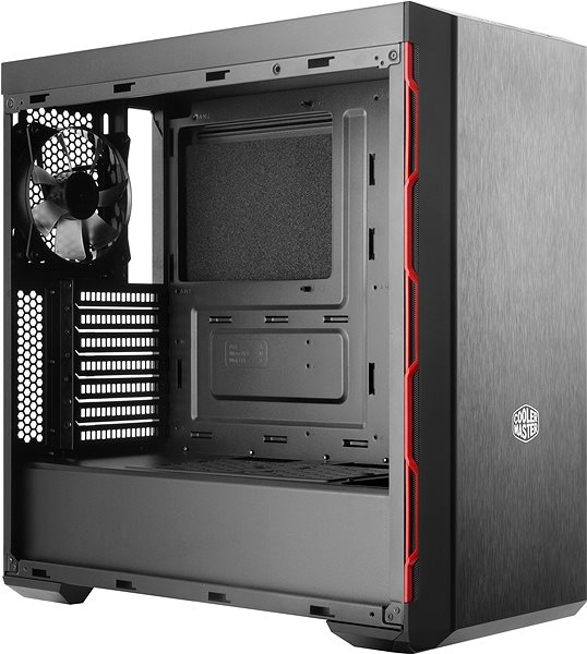 PC Case Cooler Master MasterBox MB600L Steel ODD Red Trim Lateral view