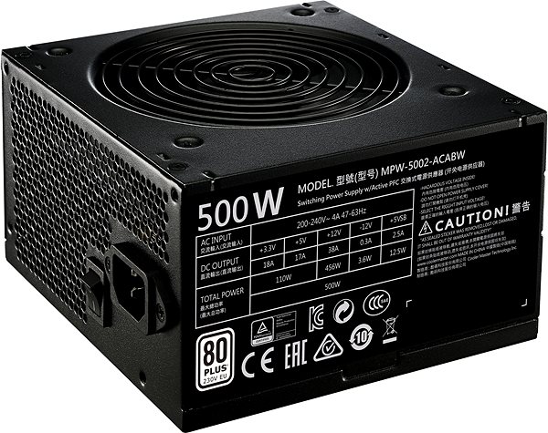 PC-Netzteil Kühler Master MWE 500 Seitlicher Anblick