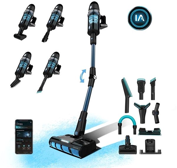 Upright Vacuum Cleaner Cecotec Conga Rockstar 9500 Advance Ergowet Connected 3000 IA ...
