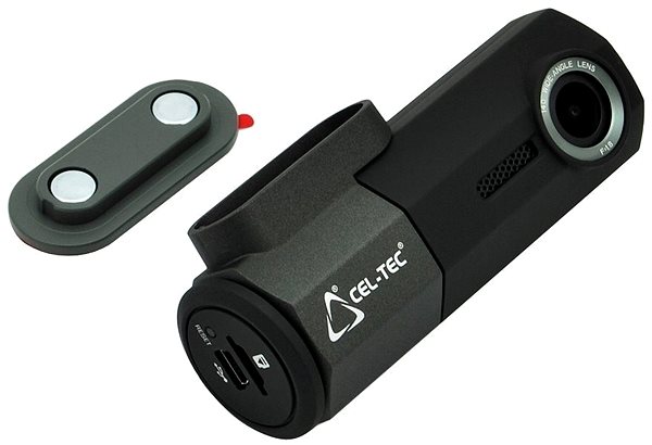 Dash Cam Cel-Tec Red Cobra Wi-Fi Magnetic Lateral view