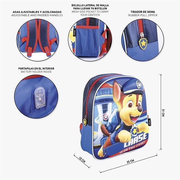 Children's Backpack Cerda Children's Luminous Backpack Tlapková Patrola Technical draft