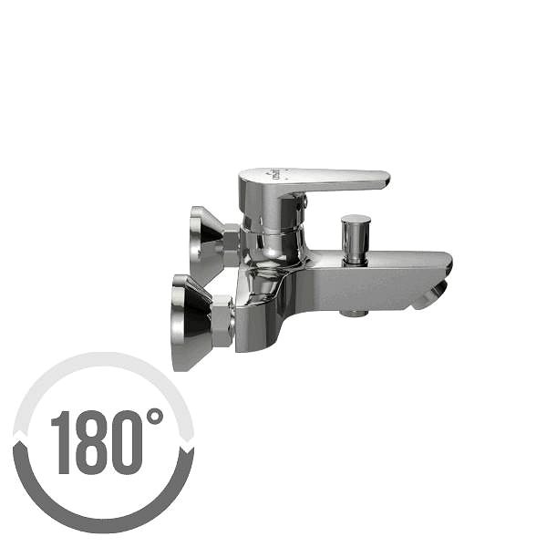 Tap CERSANIT Bathtub mixer VERO single lever, wall mounted CHROM (S951-004) ...