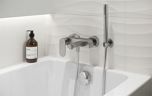 Tap CERSANIT Wall-mounted bath mixer CREA, lever, chrome (S951-304) ...