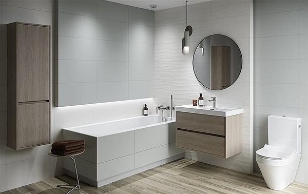 Tap CERSANIT Wall-mounted bath mixer CREA, lever, chrome (S951-304) ...
