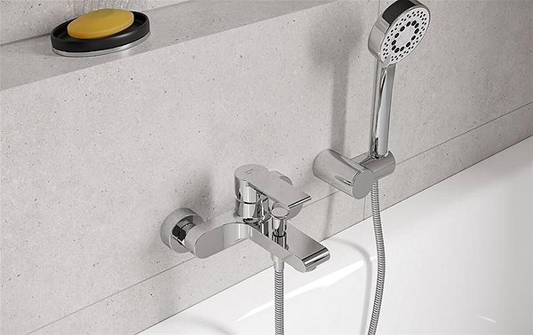 Tap CERSANIT Wall-mounted bath mixer BRASCO, lever, chrome (S951-229) ...