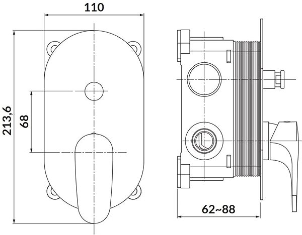 Tap CERSANIT Soaking tub mixer INVERTO (S951-282) ...
