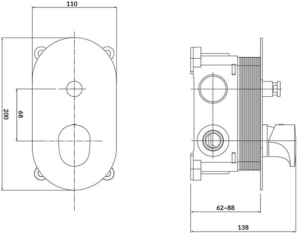 Tap CERSANIT Soaking tub mixer INVERTO (S951-282) ...