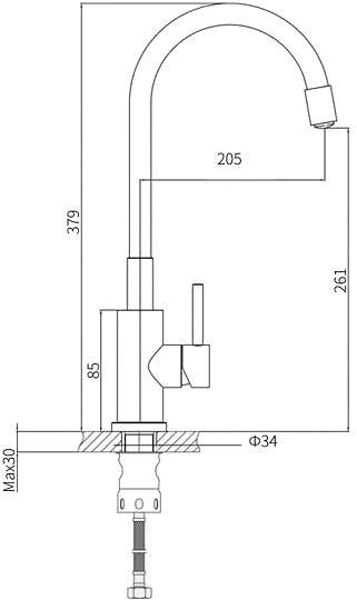 Tap MEXEN Flex Sink mixer, chrome / white (670900-02) ...