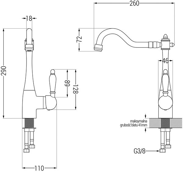 Tap MEXEN Carla Sink mixer, white (670700-20) ...