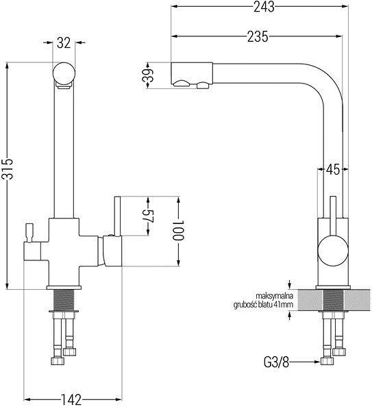 Tap MEXEN Duero Sink mixer, chrome (671600-00) ...