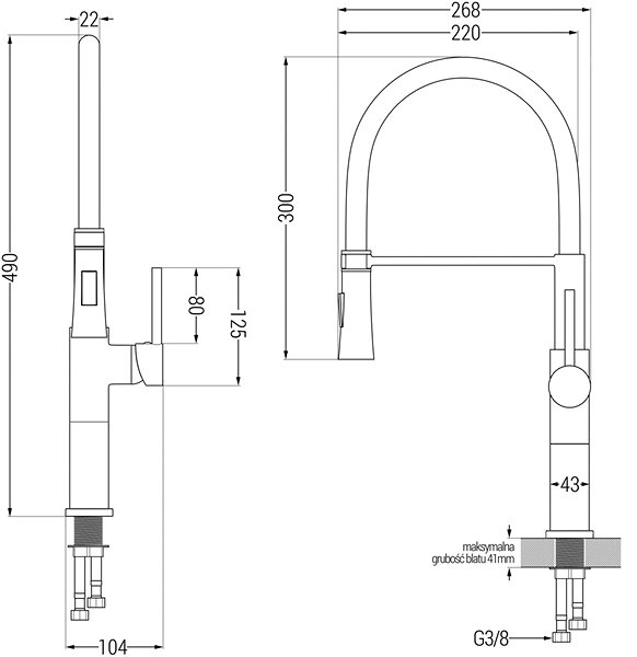 Tap MEXEN Dina Sink mixer, black (672701-70) ...