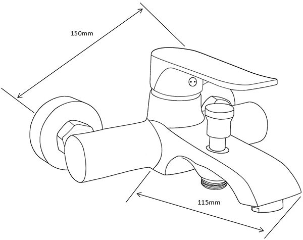 Tap MEXEN Wall-mounted bath mixer Pecos, black (72730-70) ...