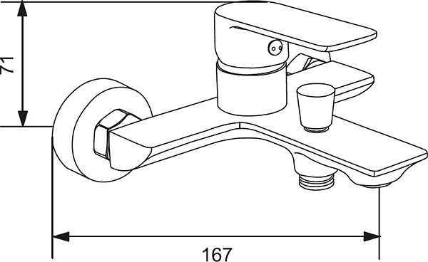 Tap MEXEN Wall-mounted bath mixer Alexa, black (71230-70) ...