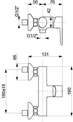 Tap KFA NARVA Wall-mounted shower mixer, black (5226-010-81) ...