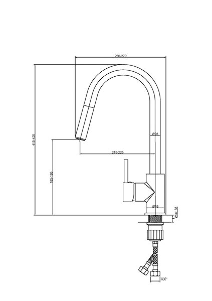 Tap INVENA Sink mixer ELIA, pull-out spout, black (BZ-89-W04-C) ...