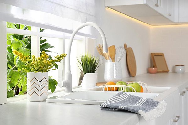 Tap INVENA Sink mixer JOGA PLUS white (BZ-32-P02-C) ...