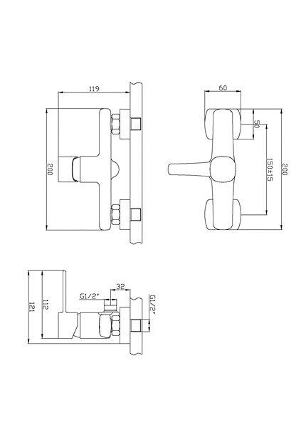 Tap INVENA Shower mixer GLAMOUR TREND black (BN-02-004-V) ...