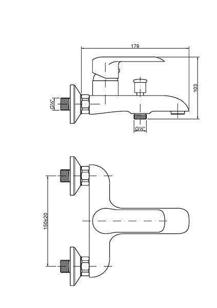 Tap INVENA Bathtub mixer SIROS black (BW-90-004-A) ...