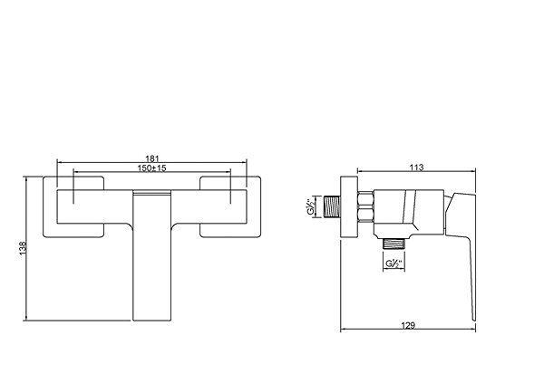 Tap INVENA Shower mixer PAROS chrome (BN-09-001-A) ...