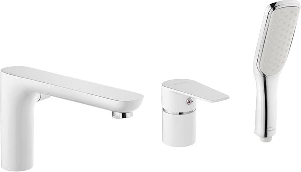 Tap INVENA 3-hole bath mixer DOKOS white (BW-19-S02-V) ...