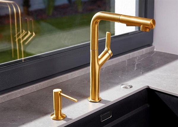 Tap KFA DUERO DESIGN Sink mixer with swivel pull-out shower, brushed gold (6623-220-31) ...