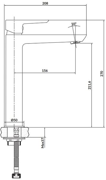 Tap CERSANIT Mille high basin mixer, incl. waste, white (S951-355) ...
