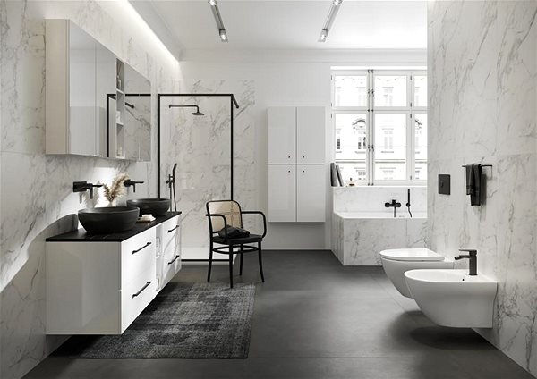 Tap CERSANIT LARGA basin mixer with mixer body, black (S951-385) ...