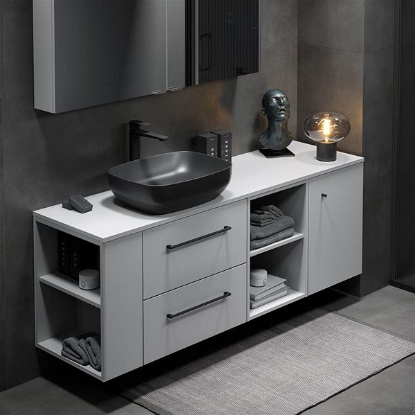 Tap CERSANIT LARGA high basin mixer, black (S951-391) ...